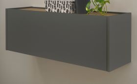 H�ngeschrank Center in grau matt und Wotan Eiche B�roschrank h�ngend f�r Homeoffice 100 cm