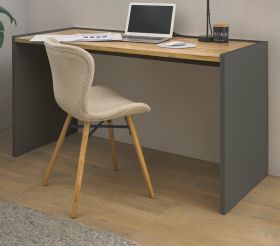 Schreibtisch Center in grau matt und Wotan Eiche Laptoptisch f�r Homeoffice und B�ro 143 x 62 cm