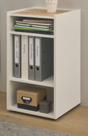 Aktenregal Center in wei� und Wotan Eiche Standregal f�r Homeoffice und B�ro 40 x 70 cm