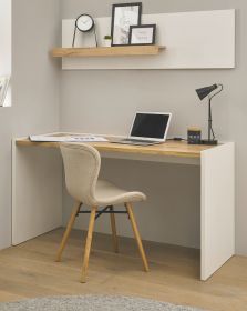 B�rom�bel Set Center in wei� und Wotan Eiche mit Schreibtisch und Regal f�r Homeoffice