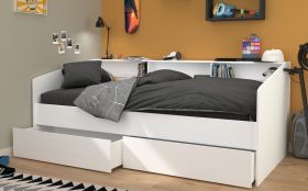 Parisot Stauraumbett Sleep4 in wei� Funktionsbett mit Bettschubkasten Set Liegefl�che 90 x 200 cm