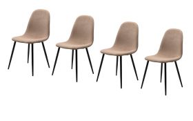 4 x Stuhl Lenja in braun Cord und schwarz 4-Fu�stuhl K�chen- und Esszimmerstuhl 4er Set