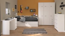 Parisot Kinder- und Jugendzimmer Sleep40 in wei� Komplett-Set 4-teilig