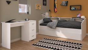 Parisot Kinder- und Jugendzimmer Sleep46 in wei� Set 2-teilig mit Stauraumbett und Schreibtisch