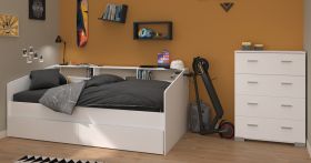 Parisot Kinder- und Jugendzimmer Sleep45 in wei� Komplett-Set 2-teilig mit Stauraumbett und Kommode