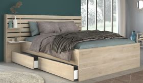 Parisot Stauraumbett Escale2 in Eiche japanisch Bett Liegefl�che 140 x 200 cm